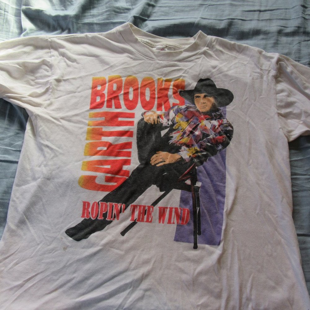 Mens Vtg Garth Brooks Ropin The Wind T Shirt Sz L Legend Sportswear